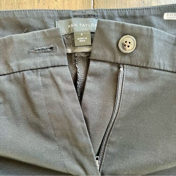 ANN TAYLOR The Cotton Crop Pant Dress Pants Black Size 6 - Picture 5 of 9
